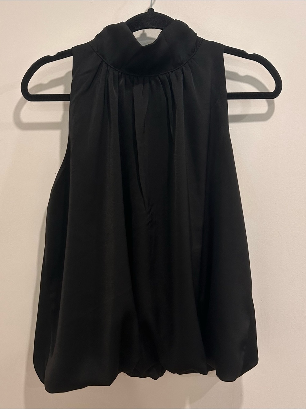 Easel Black Sleeveless High-Neck Blouse